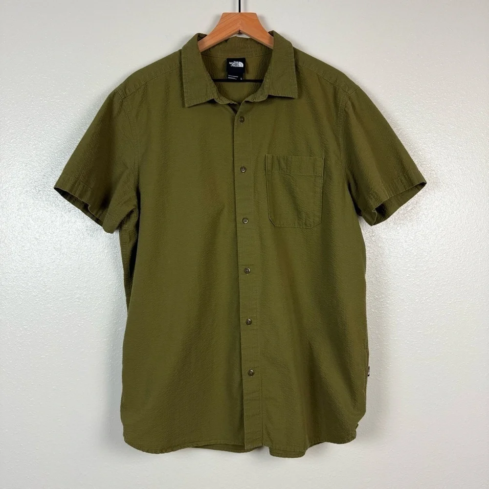 The North Face Olive Green Short Sleeve Button Up